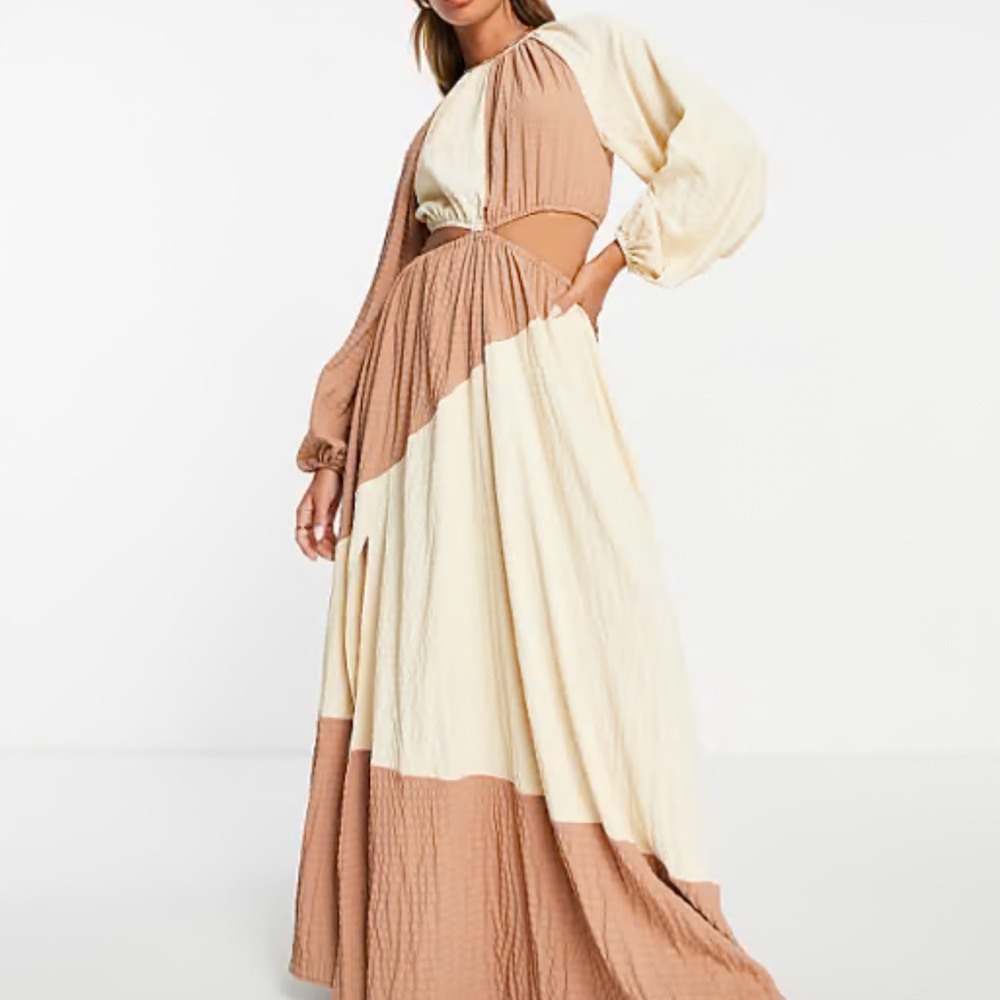Block Cut Out Maxi Dress